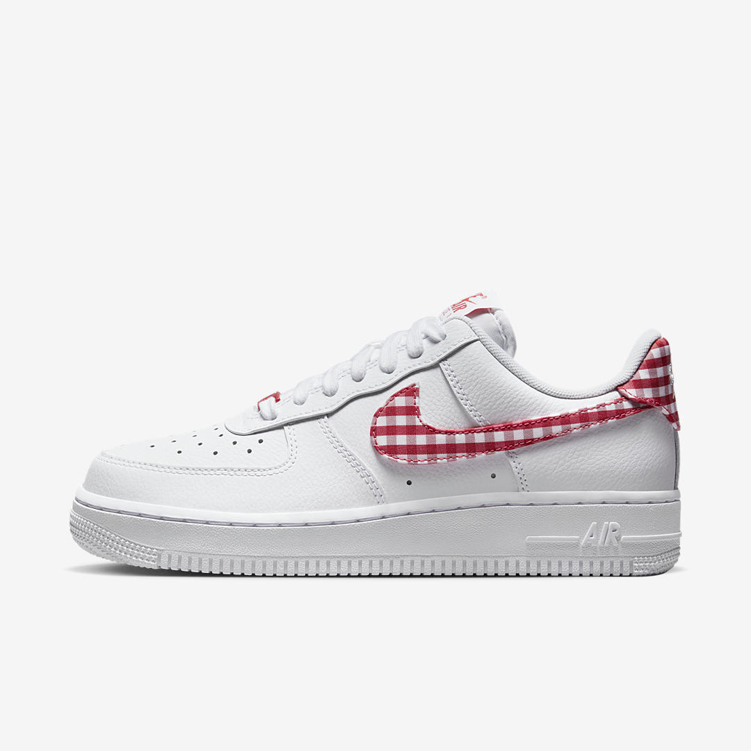 NIKE AIR FORCE 1 LOW 07 GINGHAM PLAID RED WHITE W