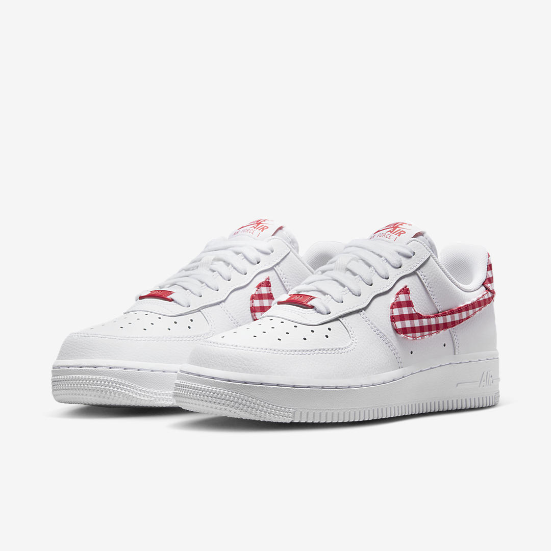 NIKE AIR FORCE 1 LOW 07 GINGHAM PLAID RED WHITE W