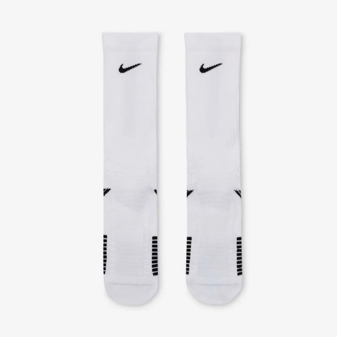 NIKE ELITE 2.0 CUSHIONED CREW SOCKS WHITE BLACK