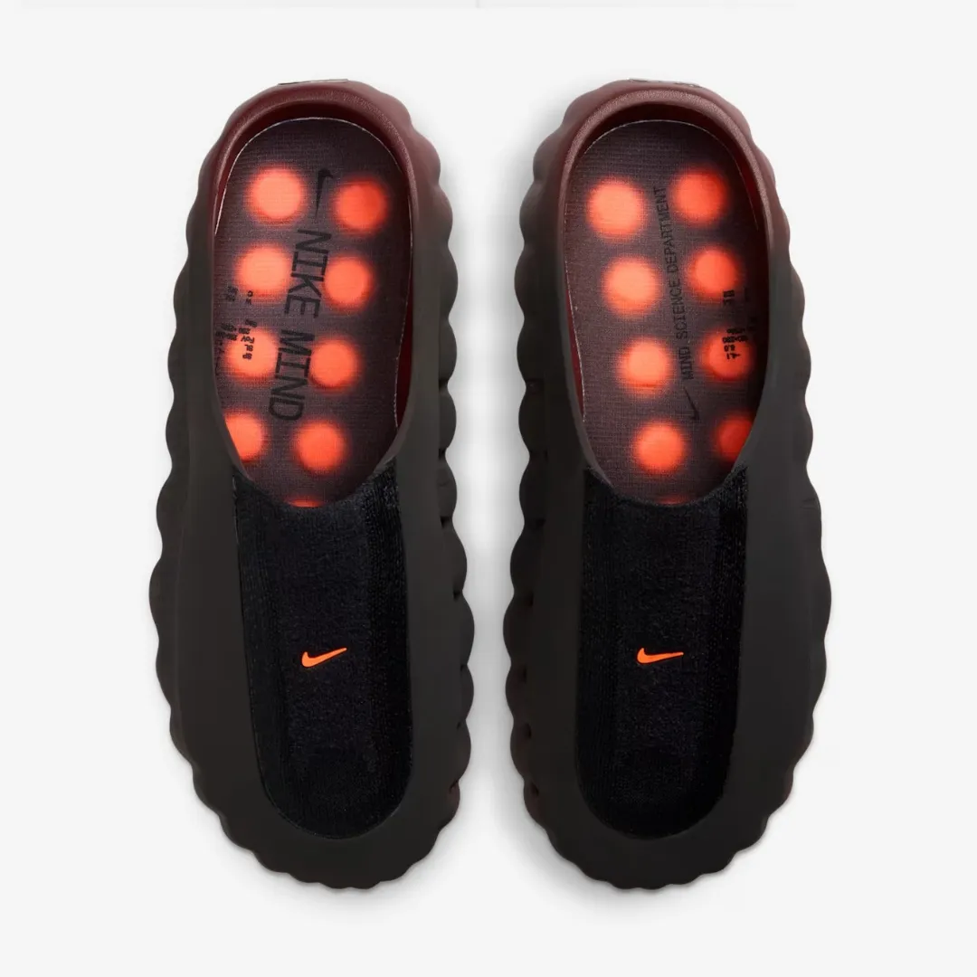 NIKE MIND 001 FLYKNIT SLIDE BRONZE ECLIPSE BLACK ORANGE