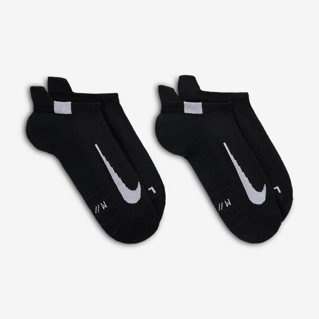 NIKE MULTIPLIER RUNNING NO-SHOW SOCKS BLACK (2 PAIRS)